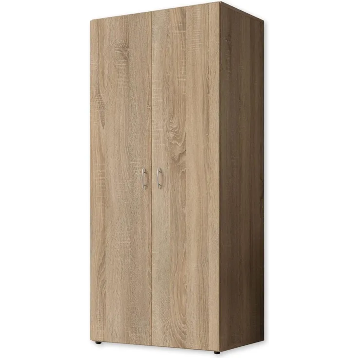 Drehtürenschrank Bassum / Base 2, Holzwerkstoff, Kunststoff, Holzfarben, 80 x 177 x 52 cm