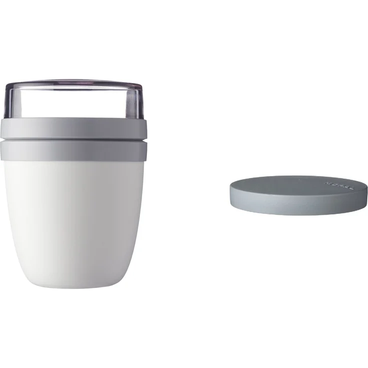 Mepal | Lunchpot Switch Ellipse | mach aus deinem Lunchpot einen Snackpot | praktischer Müslibecher | geeignet für Tiefkühler, Mikrowelle & Spülmaschine | Nordic White – Bild 1