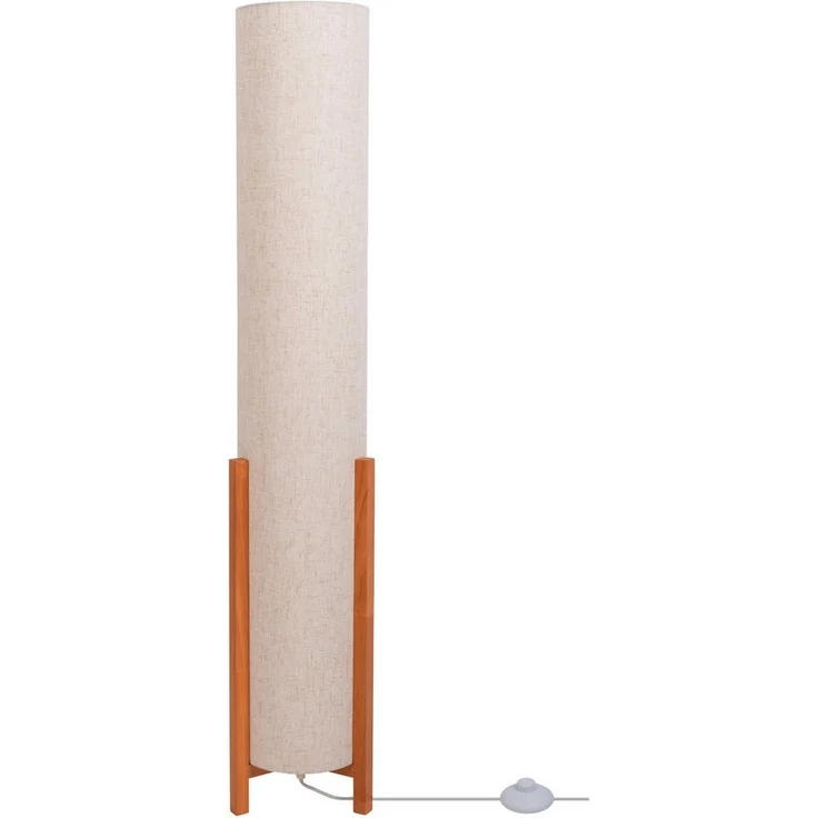 näve Stehlampe Matida, Ein-/Ausschalter, ohne Leuchtmittel, 1xE27 exkl, Holzgestell, Textilschirm natur, H: ca. 32cm, D: ca. 22cm – Bild 2