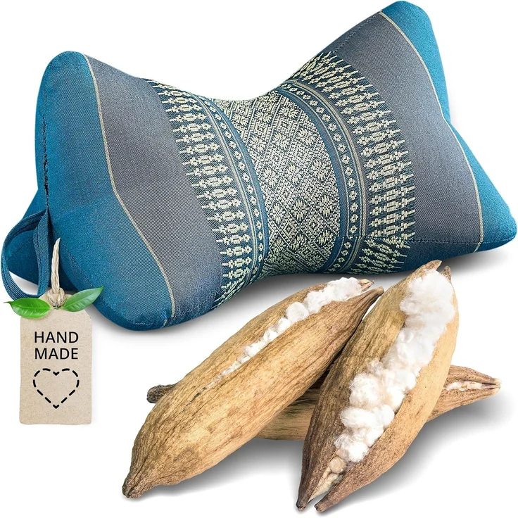 livasia Nackenstützkissen Knochenkissen, vegan und handgefertigt, Ø 15x32cm, Kapok – Bild 1