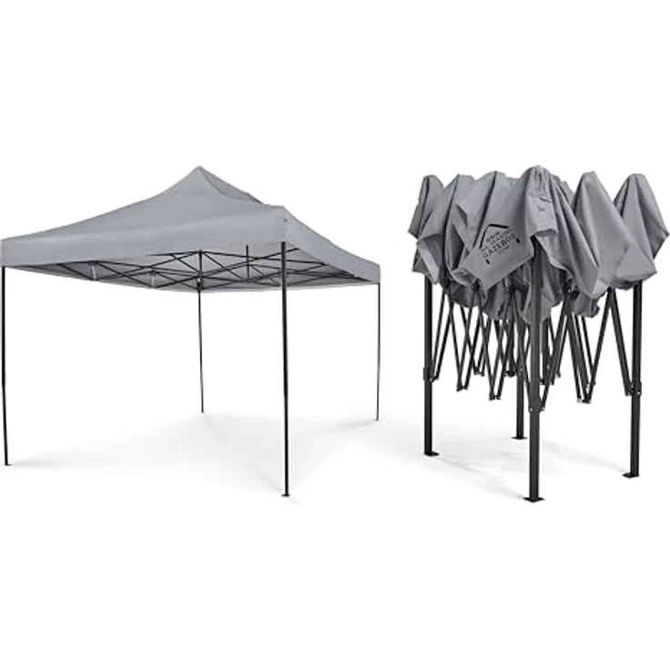 All Seasons Gazebos 3x4. 5m vollständig wasserdichtes Faltpavillon - Metallisch Grau – Bild 6