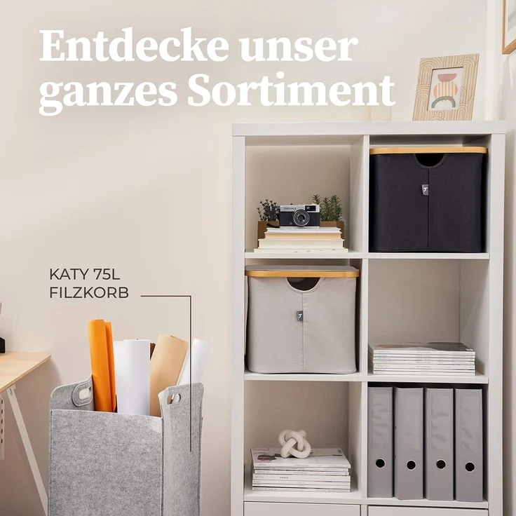 HENNEZ Wäschekorb Aufbewahrungsbox mit Deckel 40L, kompatibel mit IKEA KALLAX Regal, Aufbewahrungsboxen – Bild 8