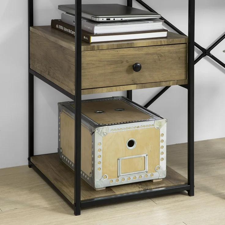 SoBuy FWT61-N Schreibtisch, MDF, PVC-Furnier, Holzfarben, 118 x 75 x 48 cm – Bild 6