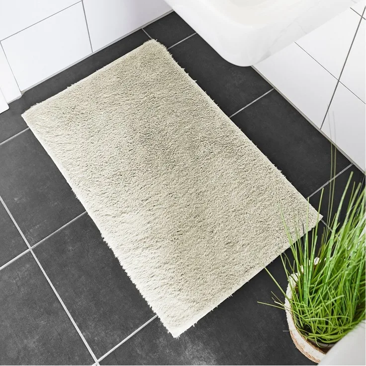 andiamo Badematte rutschfest Florida - Badezimmerteppich weich und flauschig - Badteppich rutschfest waschbar Duschvorleger Badvorleger für Badezimmer 40x60 cm beige