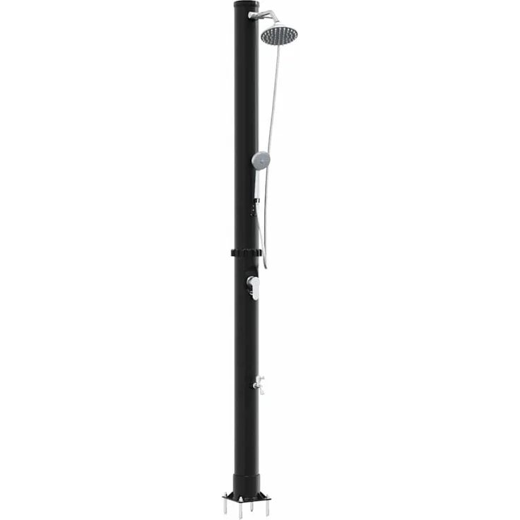 vidaXL Außen Solardusche Schwarz 217 cm PVC und Aluminium 42003414 – Bild 3