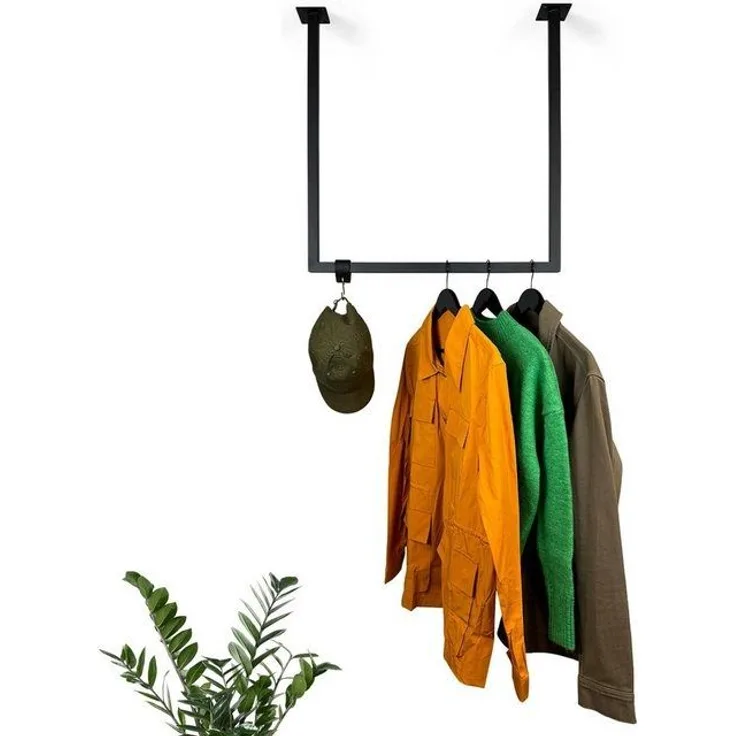 RSR Hangers Kleiderstange Mils Vierkant Garderobe U-Profil Schwarz