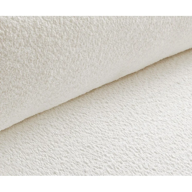 Big-Sofa Sirpio 230x95 cm Bouclé Creme-Weiß mit Hocker – Bild 3