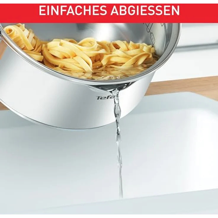 TEFAL DUETTO Stielkasserolle 16cm | A70522 | Edelstahl-Kochgeschirr | mit Siebdeckel und Ausgießhilfe | Messskalen | Induktionsgeeignet | umweltfreundlich – Bild 5