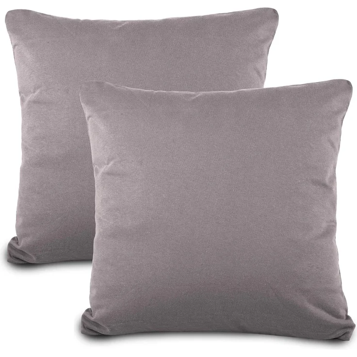 aqua-textil Classic Line Baumwoll Kissenbezug 2er-Set 60x60 dunkelgrau Kissen Bezug Reißverschluss Jersey Kissenhülle – Bild 1