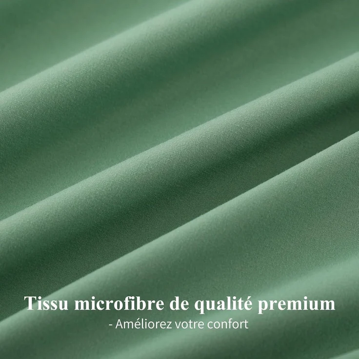 Aisbo Bettwäsche 220x240cm 3tlg. Wendebettwäsche Grün Weiß Kissenbezug 65x65cm – Bild 5