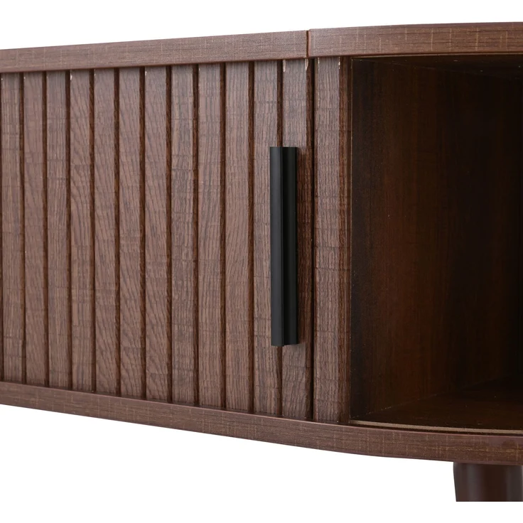Couchtisch 120x50x39,5 cm, höhenverstellbar, mit verstecktem Stauraum, Nussbaum, MDF – Bild 10