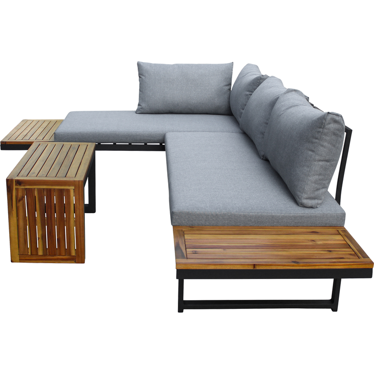 LC Garden 'Sungardo' Gartenlounge-Set, 3-tlg. mit Auflagen, individuell stellbar, Aluminium anthrazit/braun, 70x35x41 cm – Bild 2