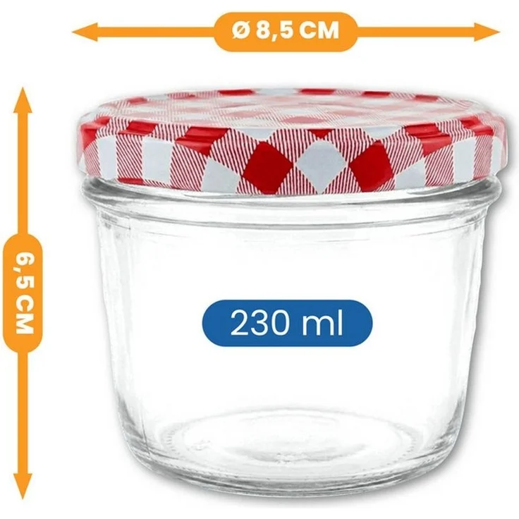 EUROHOME Marmeladenglas EUROHOME® Einmachglas 230 ml, Glas, (15-tlg, Einmachglas 15er Set), Einmachgläser mit Deckel - Schraubgläser – Bild 3