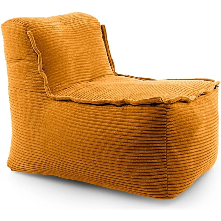 Lumaland Sitzsack-Sofa, Polyester, Mittelteil, Cord - Senfgelb, 70 x 81 x 54 cm – Bild 1
