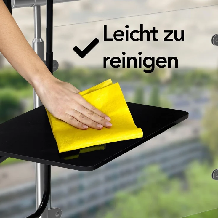 Infinity Goods Balkontisch – klappbar – 40 x 60 cm – verstellbar – hängend – schwarz – Bild 10