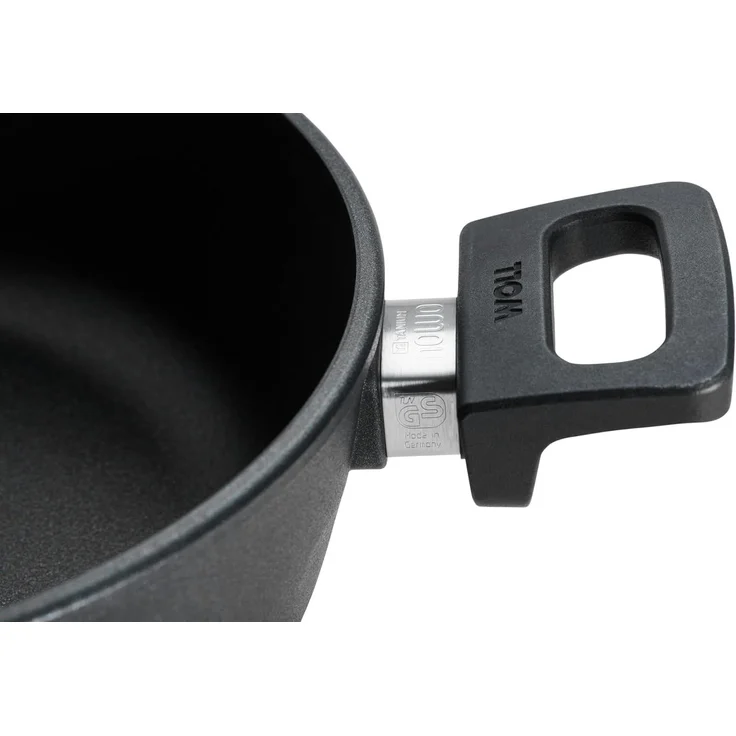 WOLL Guss‑Kasserolle Titanium Nowo, Ø 32 cm (5,5 l), Aluminium‑Guss, alle Herdarten außer Induktion, spülmaschinen‑ & backofenfest, mit Deckel, leicht zu reinigen – Bild 5