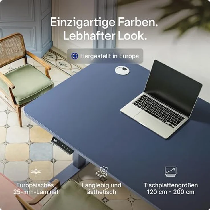 Desktronic Höhenverstellbarer Schreibtisch (120x60 cm) – Elektrisch höhenverstellbar mit flüsterleisem Dual-Motor & Touchscreen – Hohe Tragfähigkeit – Stehtisch HomePro – Bild 9