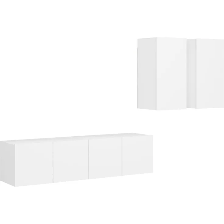 vidaXL 4-tlg. TV-Schrank-Set Weiß Spanplatte [3078685]
