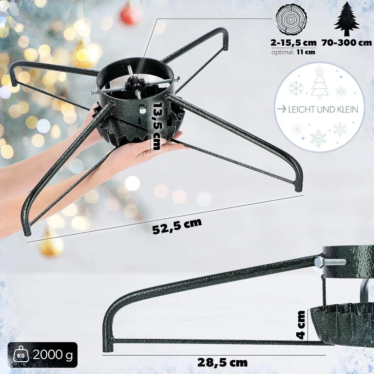KADAX Weihnachtsbaumständer 3 m Weihnachtsbaumständer aus Metall mit Schale – Bild 3