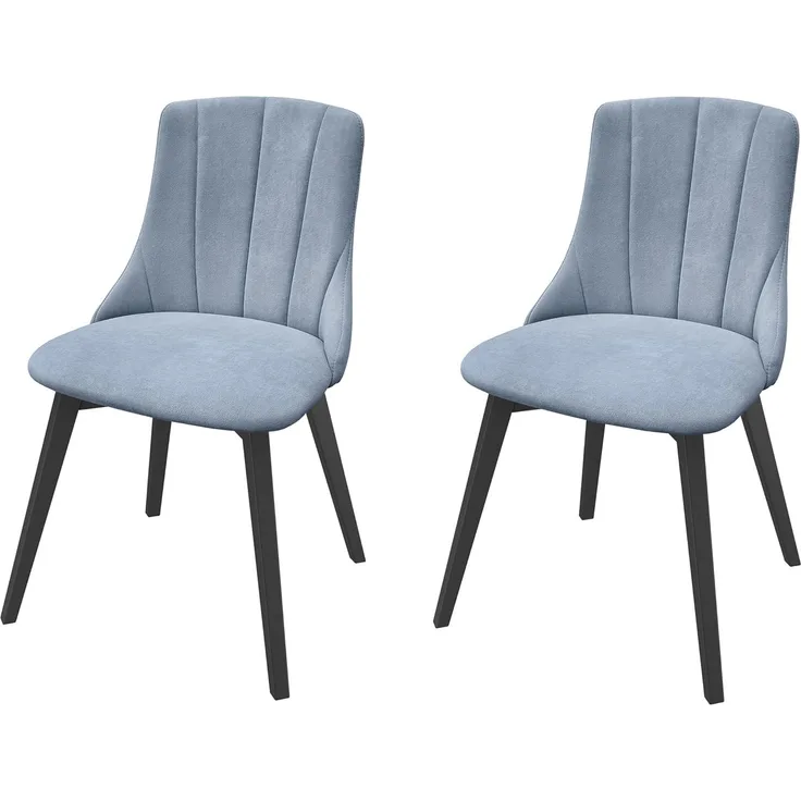 Gemütlicher Polstersessel graues Polster schwarze Stuhlbeine V-90.71-60SwP38Doppelpack