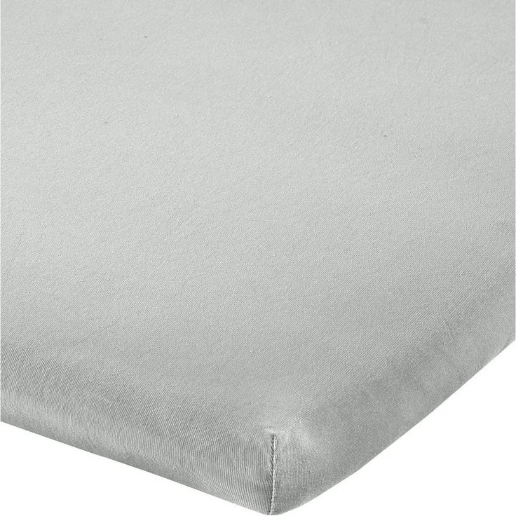 Erwin Müller 'Freising' Spannbettlaken, Gummizug: Rundumgummi, 1 Stück, Elasthan-Jersey-Stretch Uni, Grau, Topper | 90x190 - 100x220 cm – Bild 1