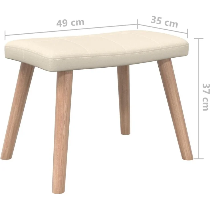 vidaXL Relaxsessel mit Hocker Creme Stoff [327932] – Bild 6