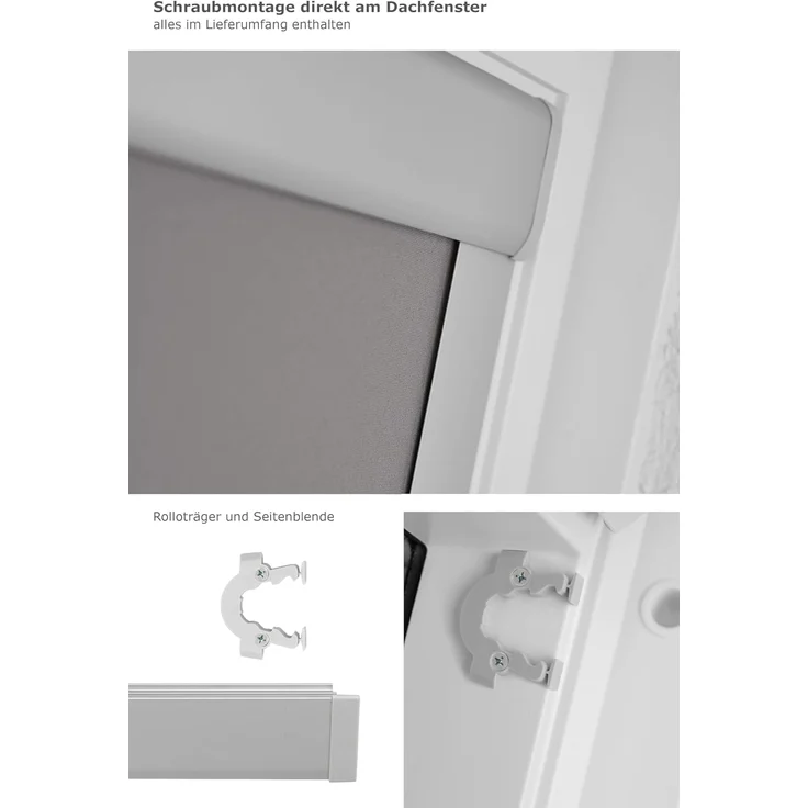 Lysel - Qualitätsdachfensterrollo abdunkelnd hellgrau Rollo geeignet für Velux Dachfenster C 02, (B x H) 38.30cm x 54cm in grau/hellgrau – Bild 3