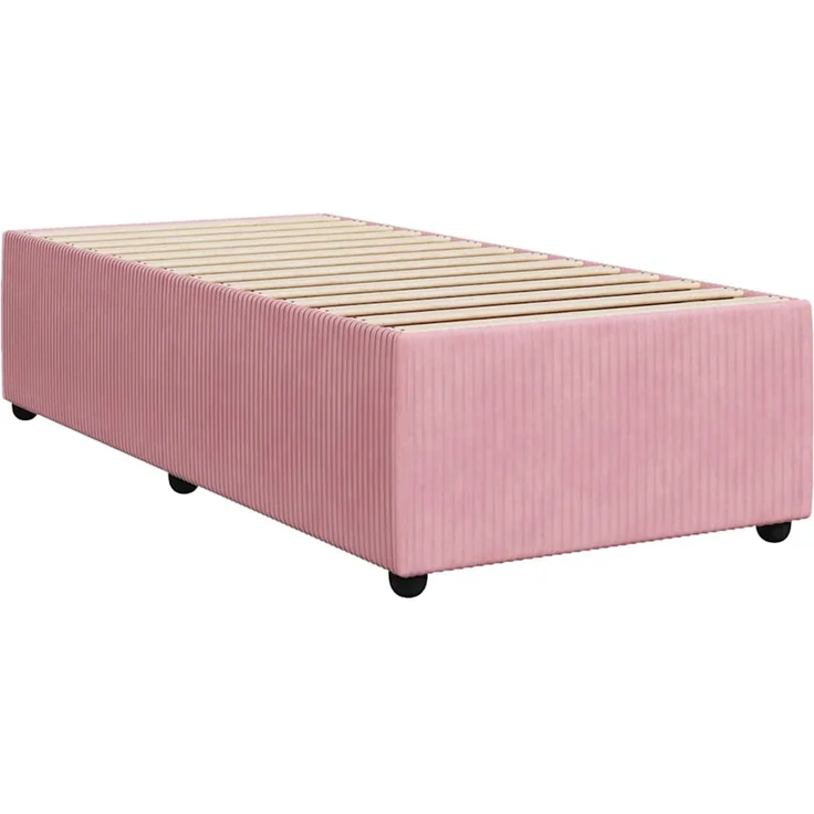 vidaXL Boxspringbett mit Matratze Rosa 90x200 cm Samt 3287649 – Bild 6
