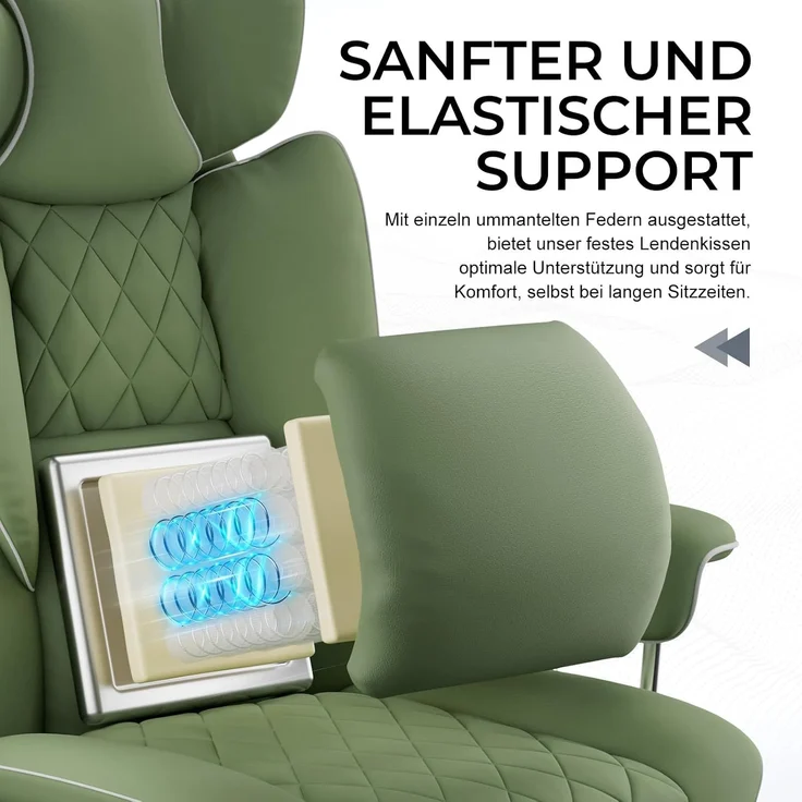 GTPLAYER Gaming-Stuhl Gaming Stuhl, Gamer Stuhl, Ergonomischer Bürostuhl Stoffoberfläche (Packung), Schreibtischstuhl Chefsessel mit Fußstütze höhenverstellbar kunstleder – Bild 3