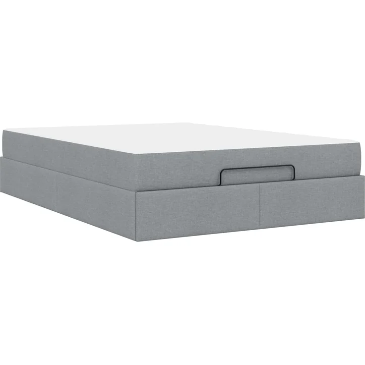 vidaXL Bettgestell mit Matratze mit Matratze 2 pcs Hellgrau Stoff 3399494 – Bild 7
