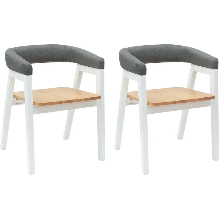 vidaXL Esszimmerstühle 2 pcs Weiß 54 x 57 x 73 cm Massives Gummiholz 42020425 – Bild 1