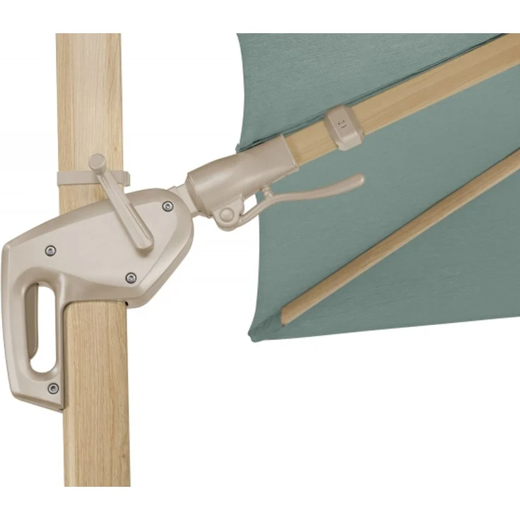 Schneider Schirme Ampelschirm, Rhodos Twist Loft, Grün / Holz, 3x3 m – Bild 8