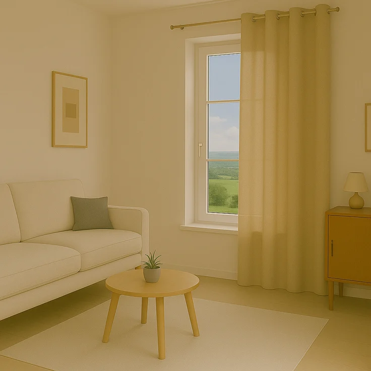 Bestlivings Blickdichte, Gardine mit Ösen, in vielen Größen und Farben Beige 140x145 cm – Bild 5
