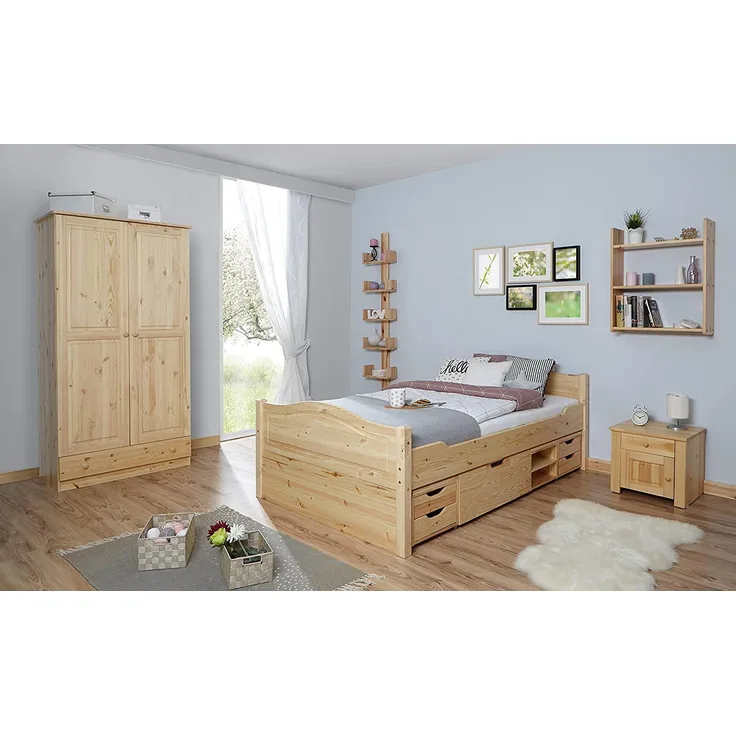 Funktionsbett Doppelbett "Leni" 140x200 Kiefer massiv