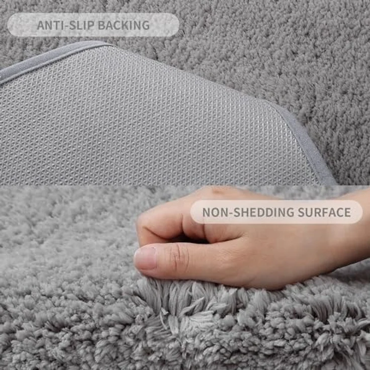 Good Nite Badezimmerteppich rutschfest Badvorleger Badematte Teppich Badezimmer Badteppich Grau 50x80 cm Bathroom Mat Maschinenwaschbar Saugfähig – Bild 5