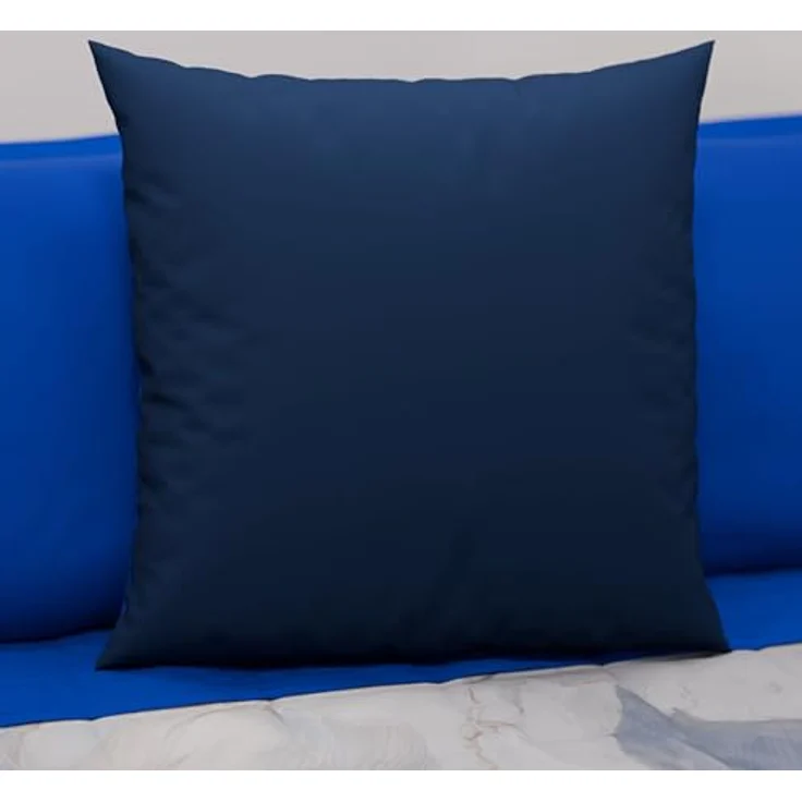 PETTI Artigiani Italiani - 2er-Set Wende-Kissenbezüge 50x50 cm, hypoallergene Mikrofaser, Double-Face, Elektroblau Notte – Bild 2
