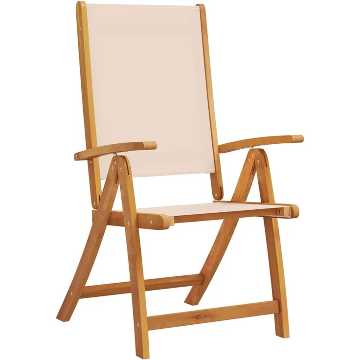 vidaXL Gartenstühle 4 Stk. Klappbar Massivholz Akazie und Textilene 3279235 – Bild 2