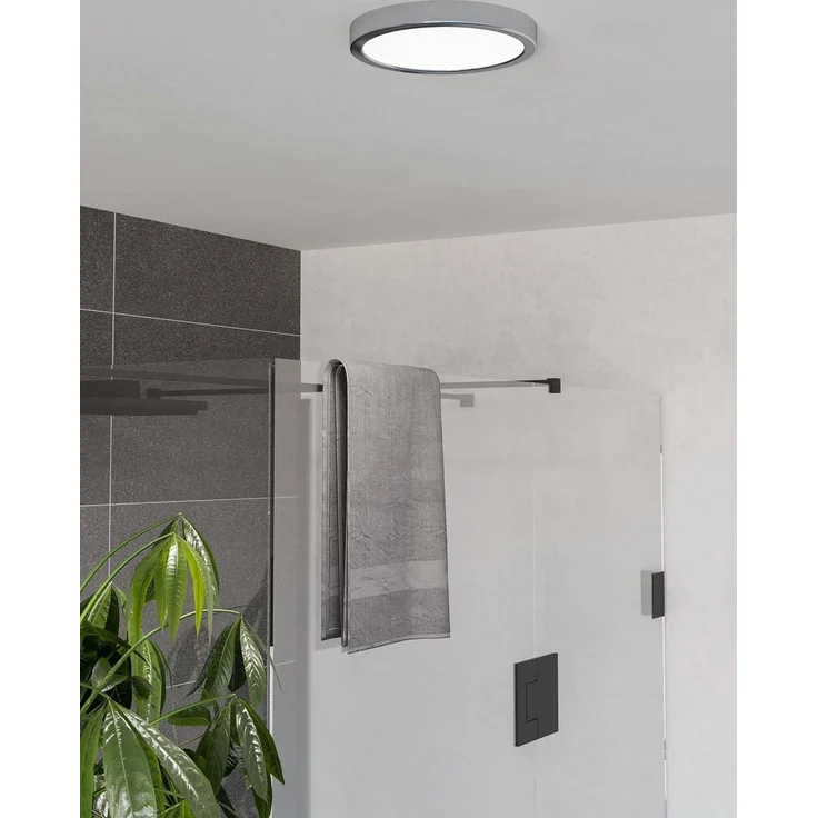EGLO LED Deckenlampe Fueva 6, Bad Deckenleuchte Ø 21,1 cm, Badlampe aus Stahl in Chrom und Kunststoff in Weiß, Badezimer Lampe, warmweiß-kaltweiß, IP44 – Bild 4