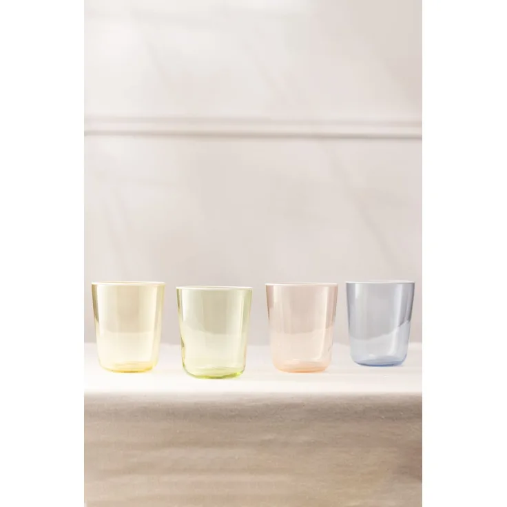 Hermia Concept 'Colore 315' Gläser-Set (4-teilig), Lachs / Gelb, 8 x 8 x 9,5 cm, 315 ml