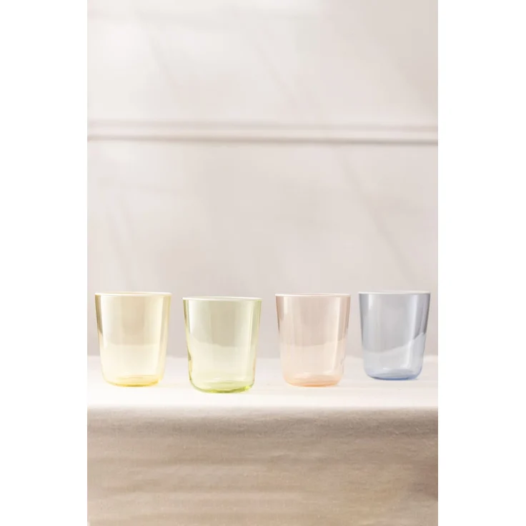 Hermia Concept 'Colore 315' Gläser-Set (4-teilig), Lachs / Gelb, 8 x 8 x 9,5 cm, 315 ml – Bild 1