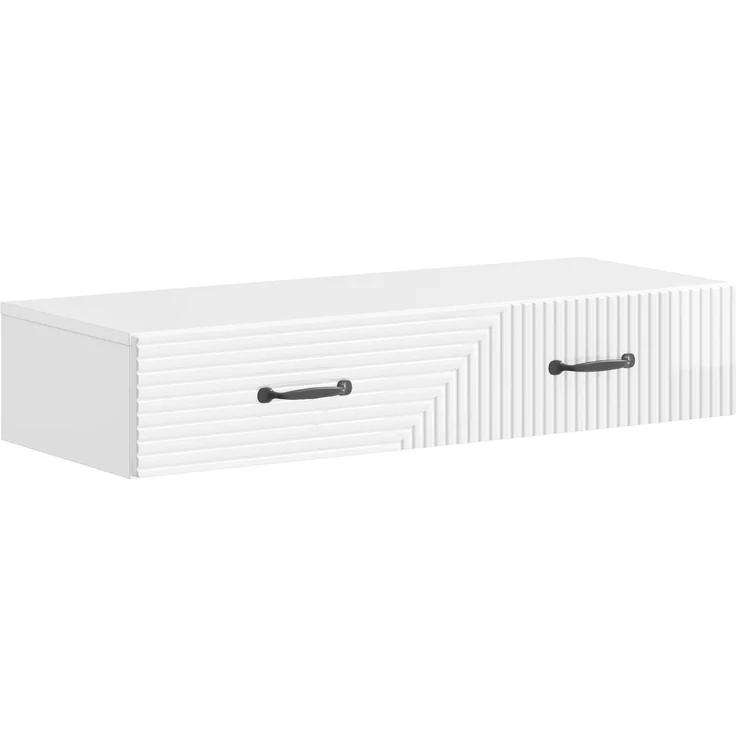 vidaXL Wandmontierter Beistelltisch Hochglanz Weiß 87,5 x 34,5 x 17 cm 898669 – Bild 2