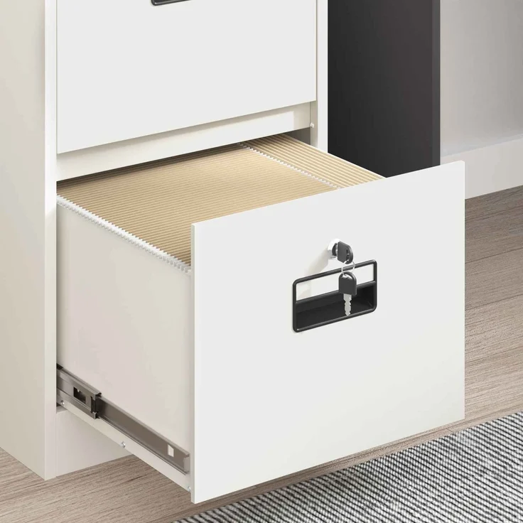vidaXL Aktenschrank Weiß 44 x 50 x 106,5 cm Kaltgewalzter Stahl 891603 – Bild 5
