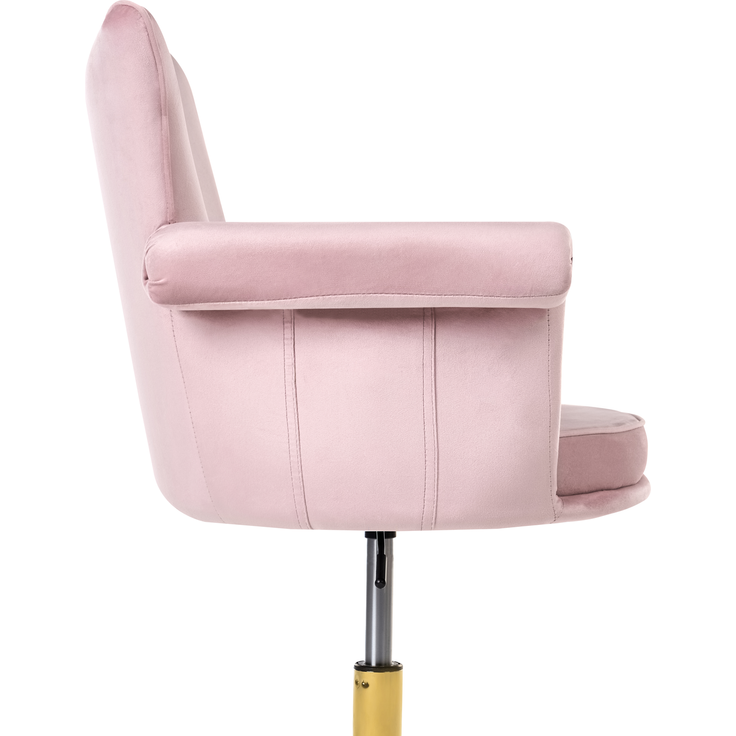 Schreibtischstuhl VELENCIA Samtstoff Pastellrosa – Bild 6