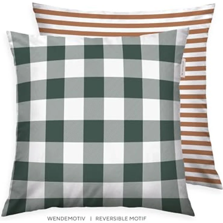 TOM TAILOR HOME Kissenbezüge new bedroom, Classic Check, 40x40cm oder 40x80cm, (1 Stück), Wendedesign mit Markenreißverschluss – Bild 3
