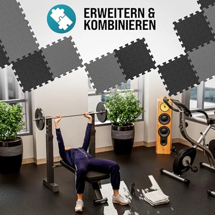 monzana Bodenschutzmatte, 36-St, Rutschfest EVA-Schaumstoff Bodenschutz Trainingsmatten Fitnessgeräte – Bild 9