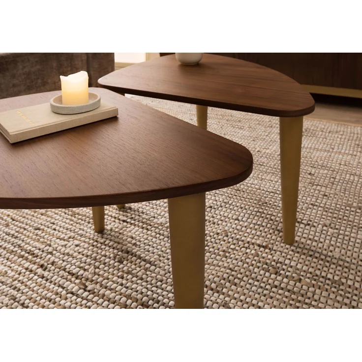 Couchtisch Nussbaum-Echtholzfurnier 120x70x45 braun lackiert BUTTERFLY #115 – Bild 5