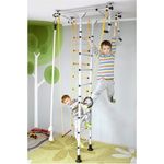 NiroSport Sprossenwand, Klettergerüst FitTop M1 mit Metallsprossen in Farbe Weiss für eine Raumhöhe von 200 - 250 cm