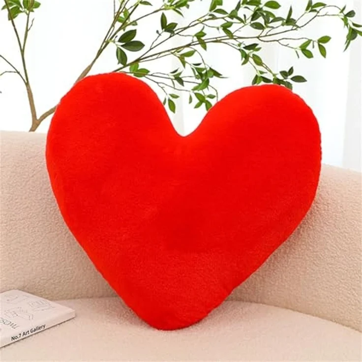 Herzkissen, Herz Kissen Kinderzimmer Decor, Kuschelkissen Kinder Herzform Dekokissen Kopfkissen Kissen Zierkissen für Mädchen & Jungen Zuhause Schlafzimmer Deko (Rotes Herz,40cm) – Bild 1