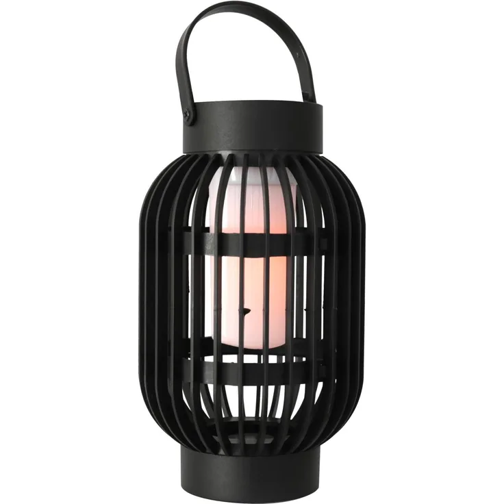 Solar Windlicht Gartenlaterne 2in1 mit LED Flammeneffekt 13 x 72,5 cm