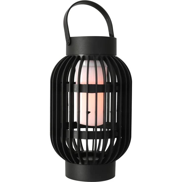 Solar Windlicht Gartenlaterne 2in1 mit LED Flammeneffekt 13 x 72,5 cm – Bild 1
